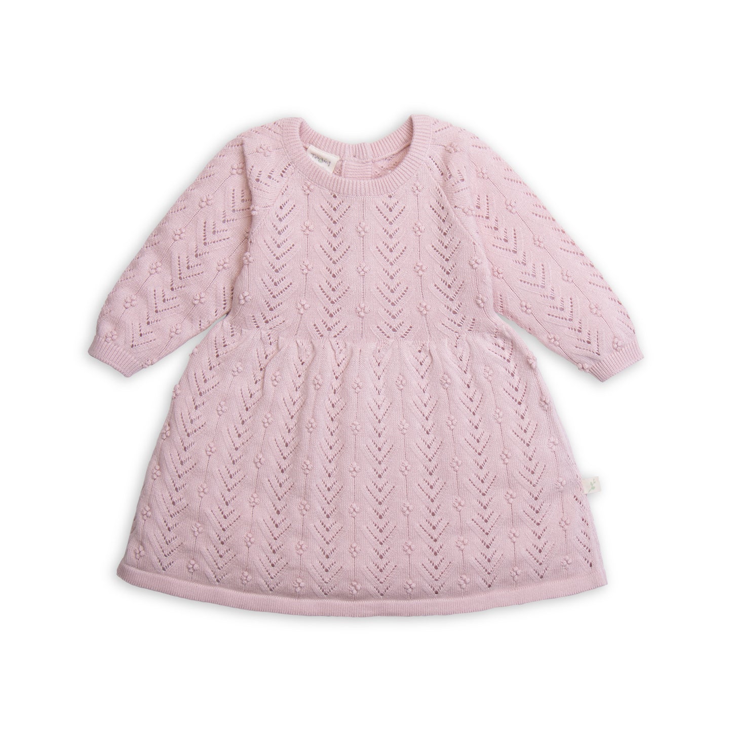 Organic Berry Knit dress in lotus soft pink colour.