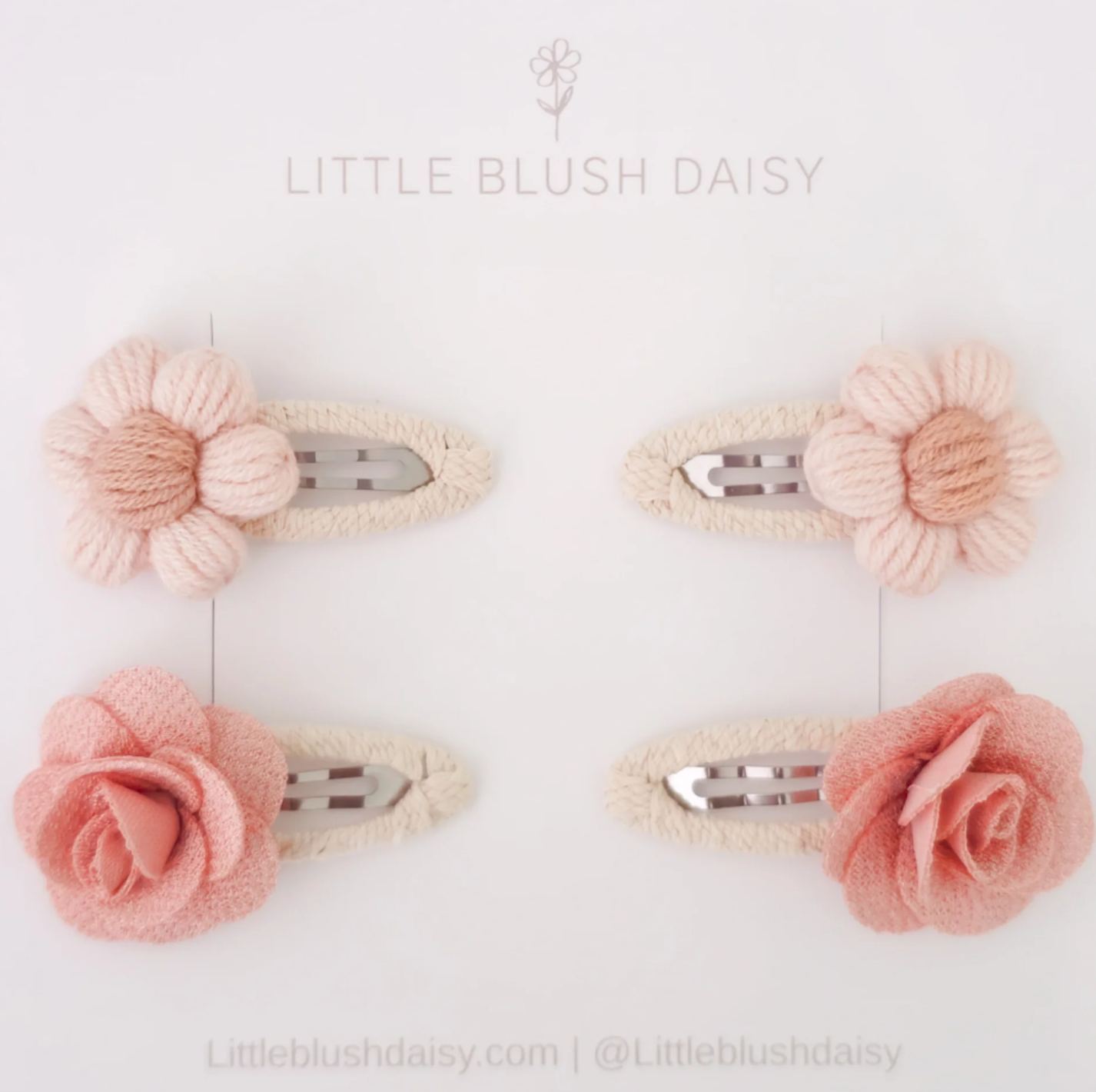 Hair Clip Set - Autumn Bloom - Powder