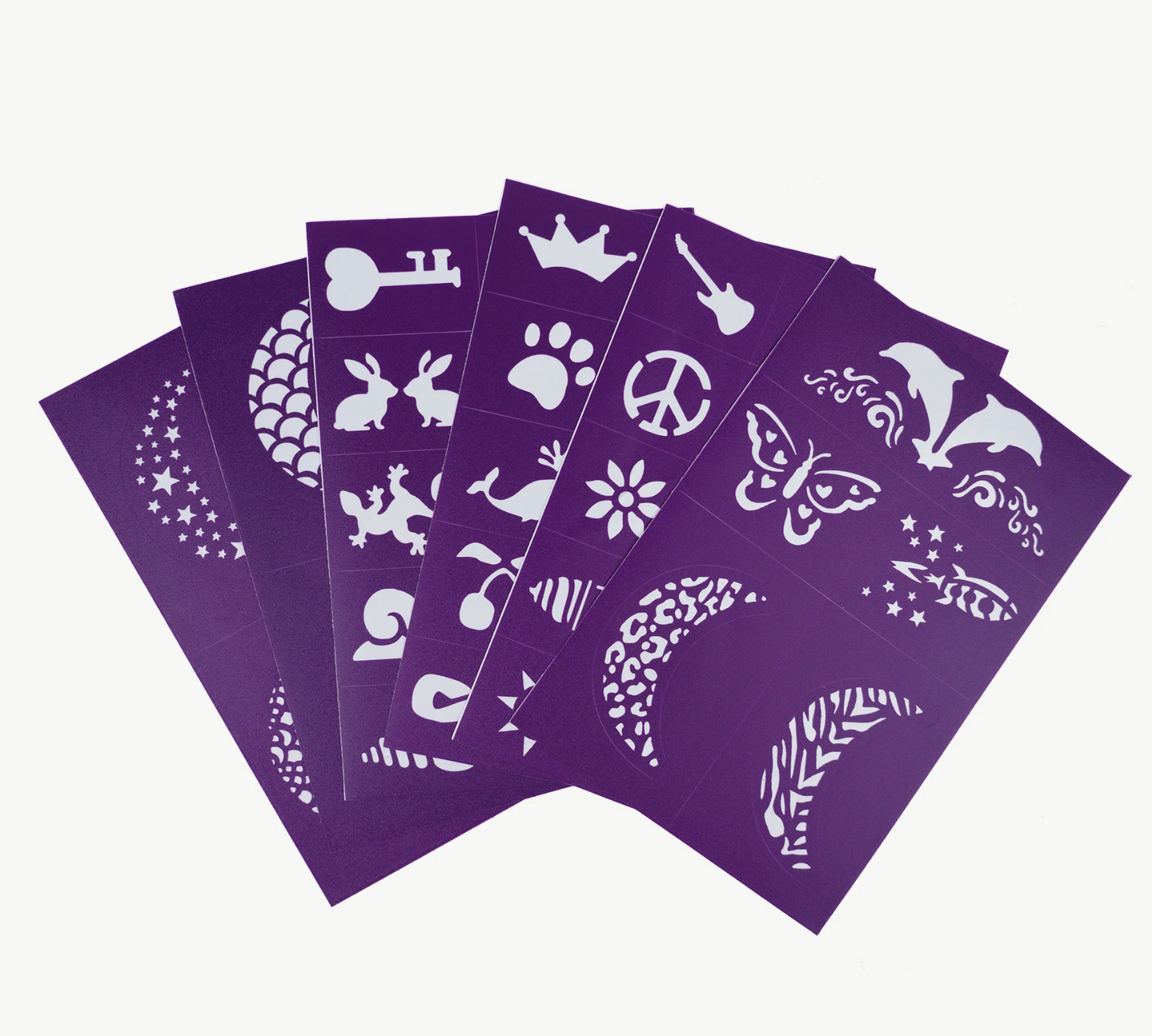 Oh Flossy Adhesive Face Paint & Makeup Stencils Purple