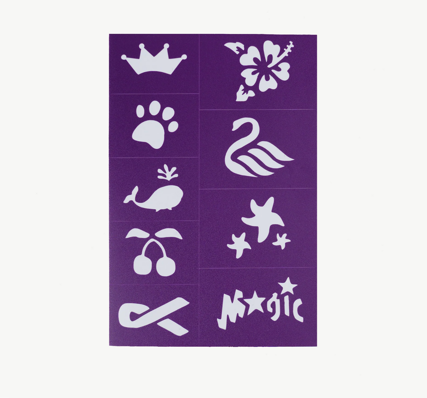 Oh Flossy Adhesive Face Paint & Makeup Stencils Purple