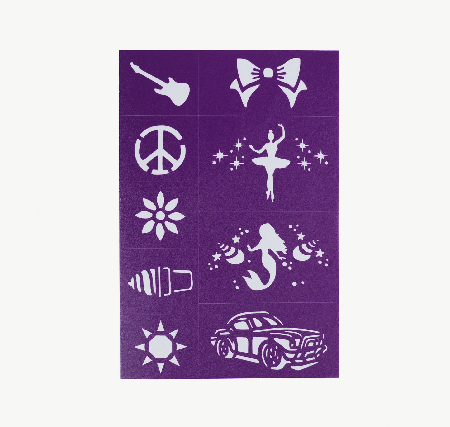 Oh Flossy Adhesive Face Paint & Makeup Stencils Purple