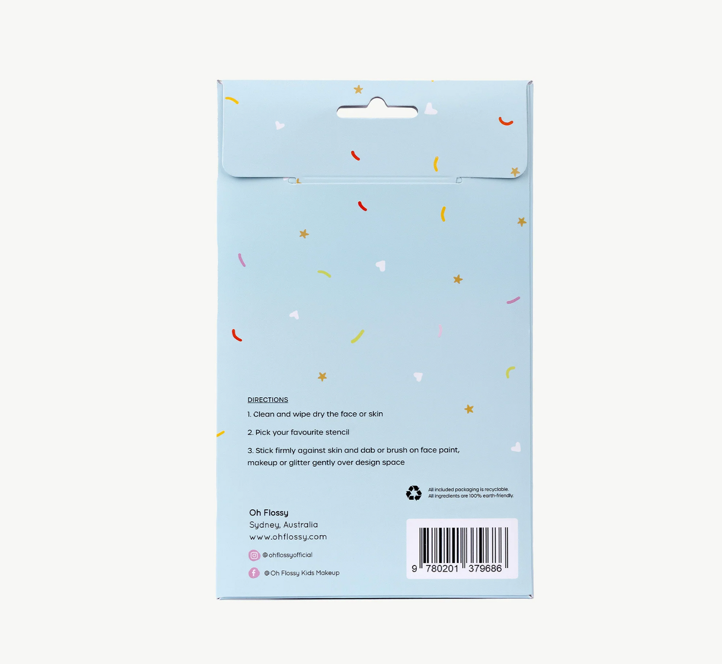 Oh Flossy Adhesive Face Paint & Makeup Stencils