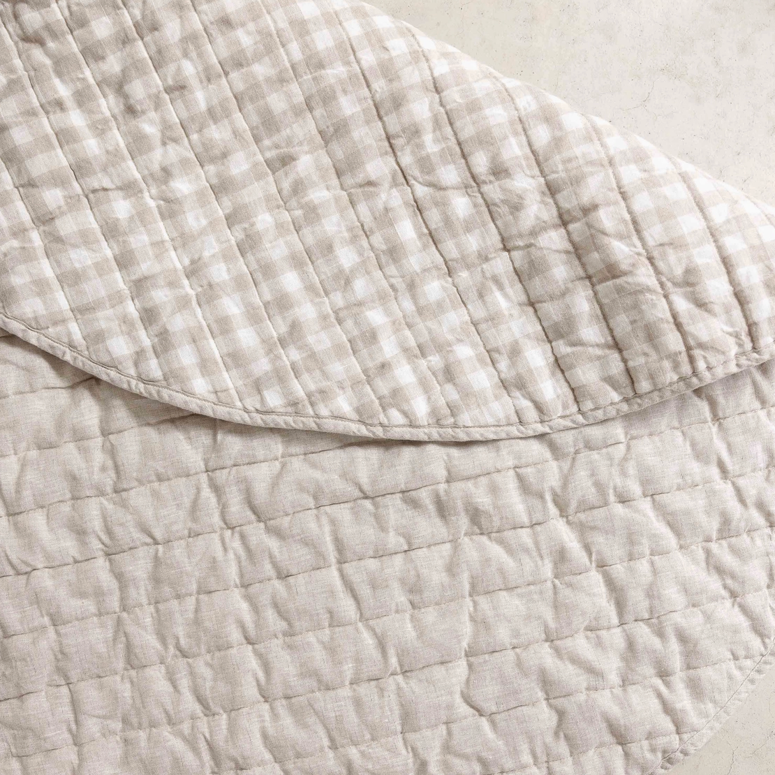Quilted Play Mat - Oat and Gingham