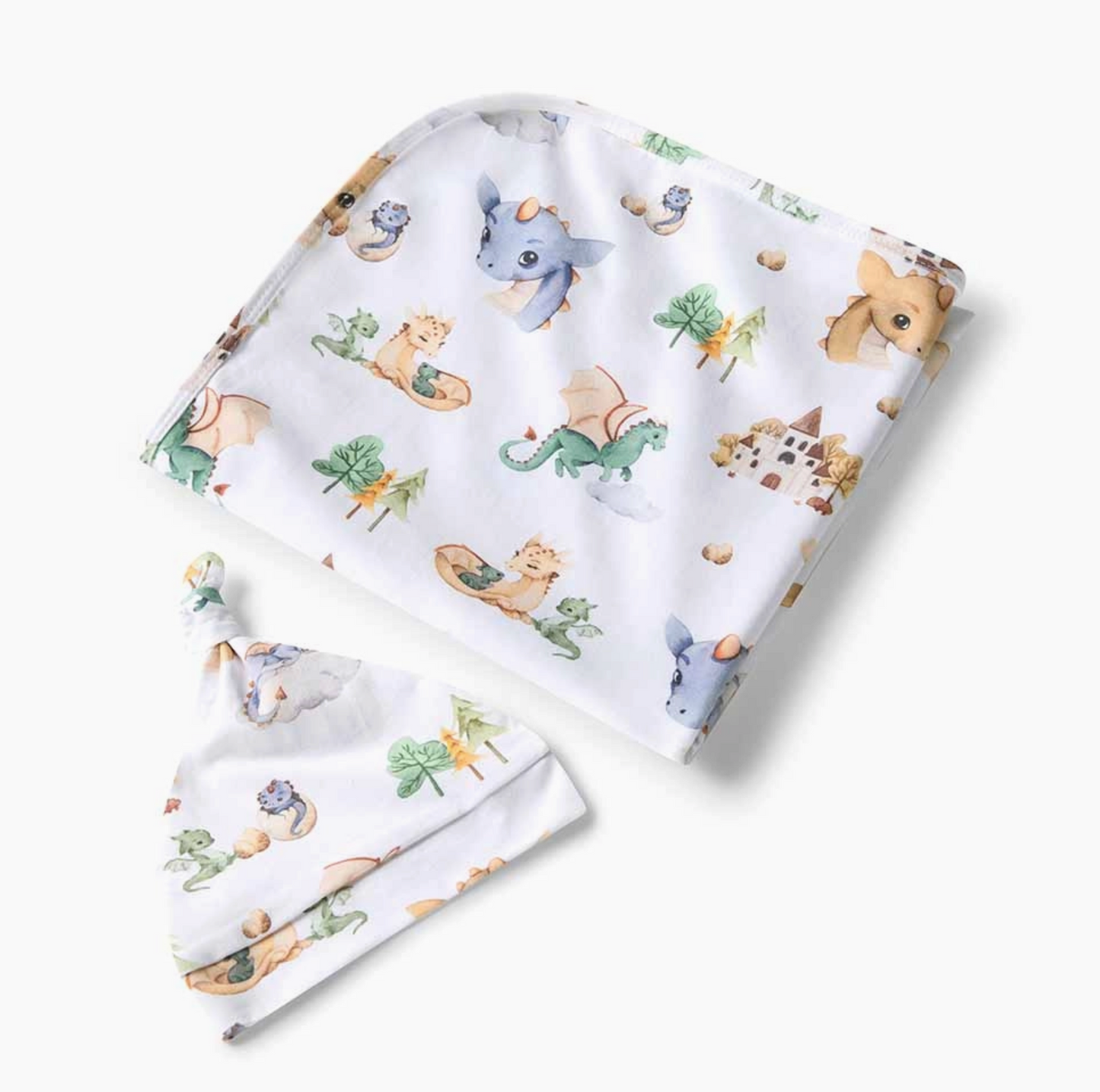 Baby Jersey Wrap and Beanie - Dragon
