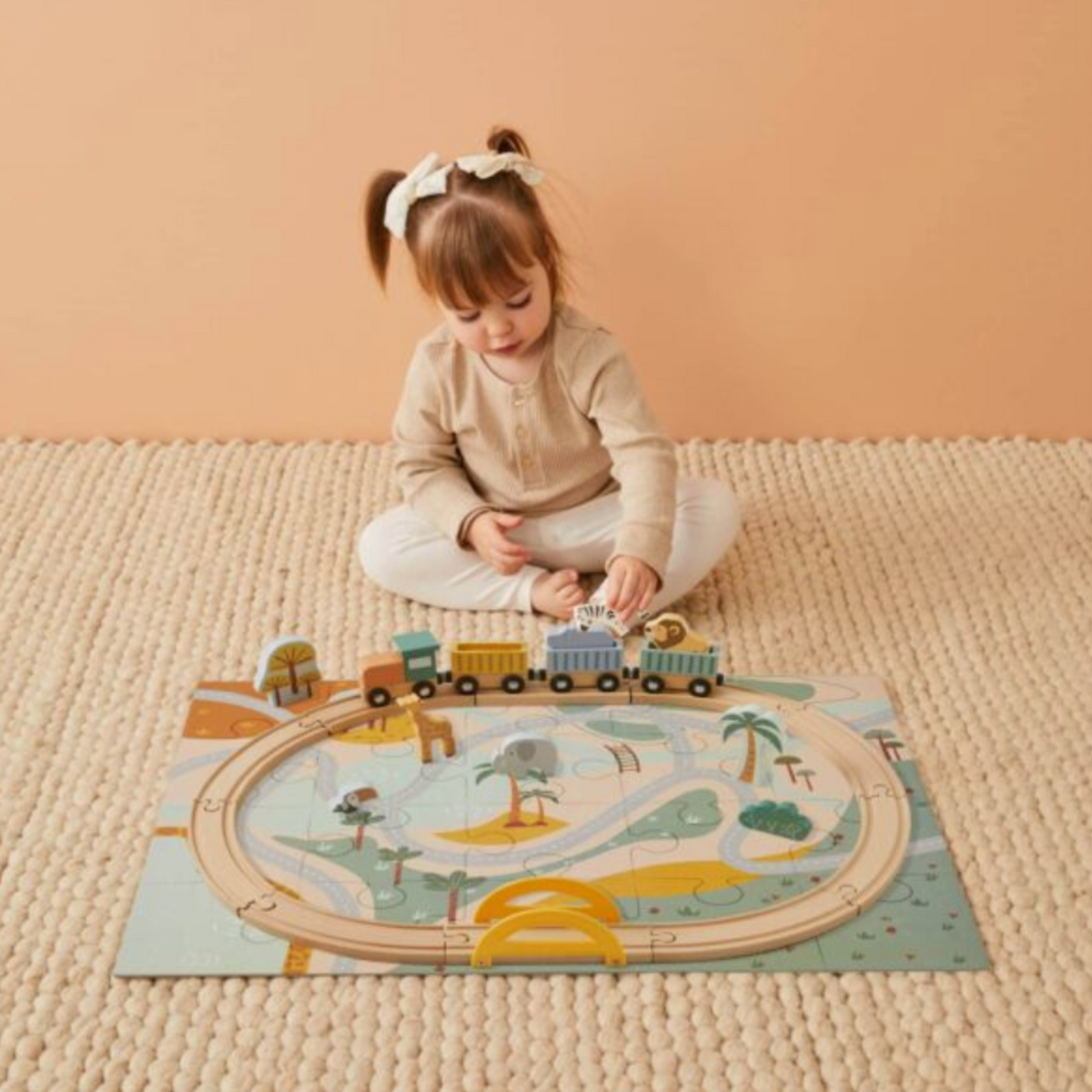 Wooden Animal Puzzle and Train Set