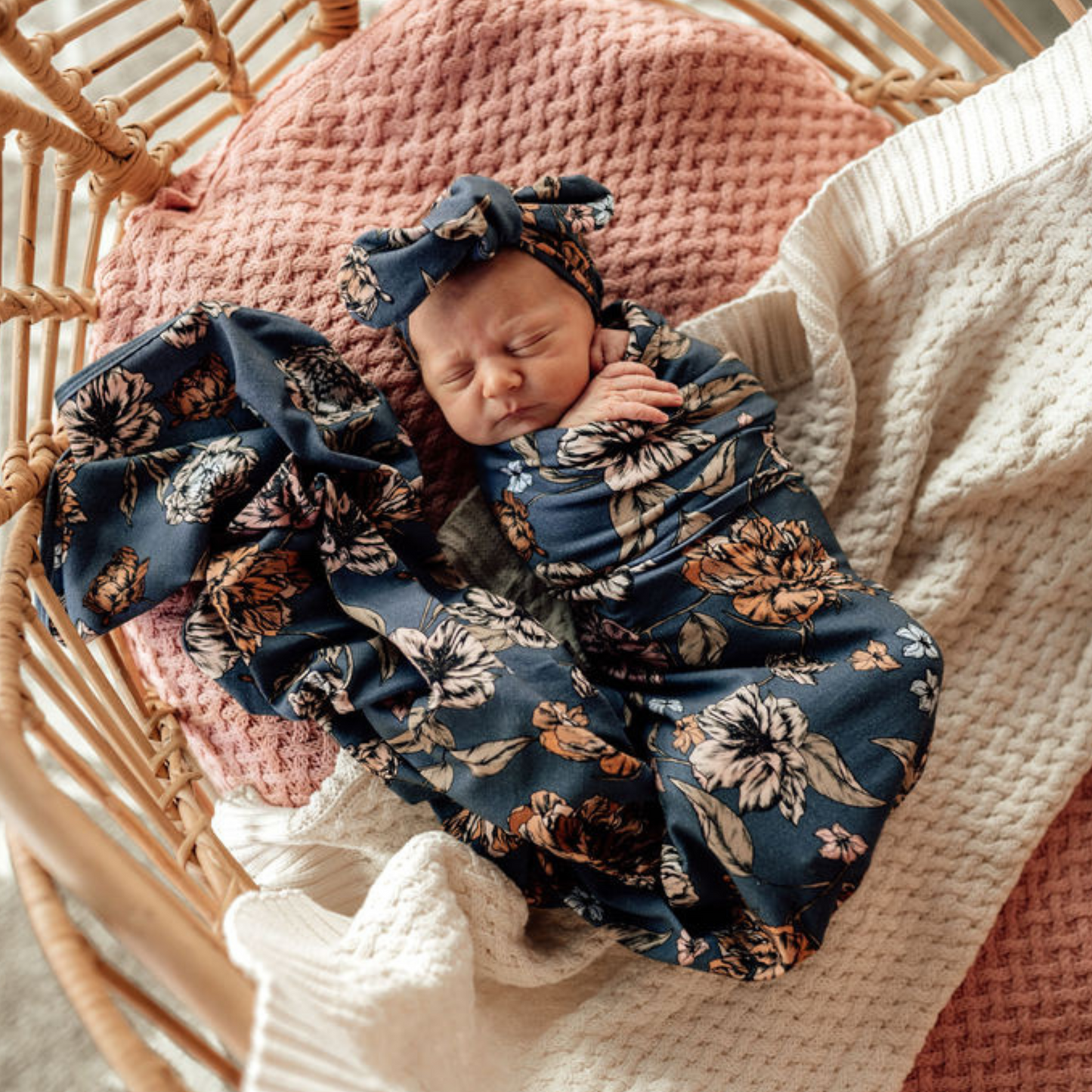 Baby Jersey Wrap and Topknot - Belle