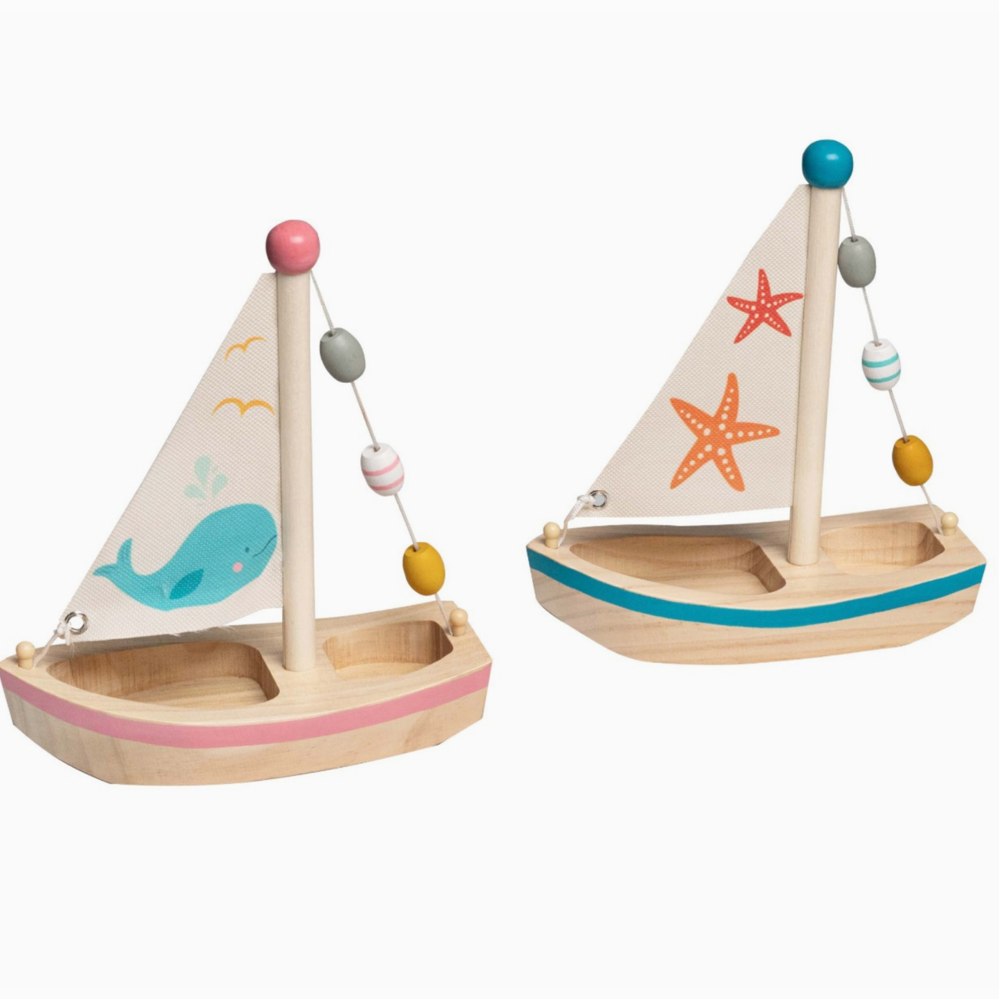 Wooden Sail Boot - Blue or Pink