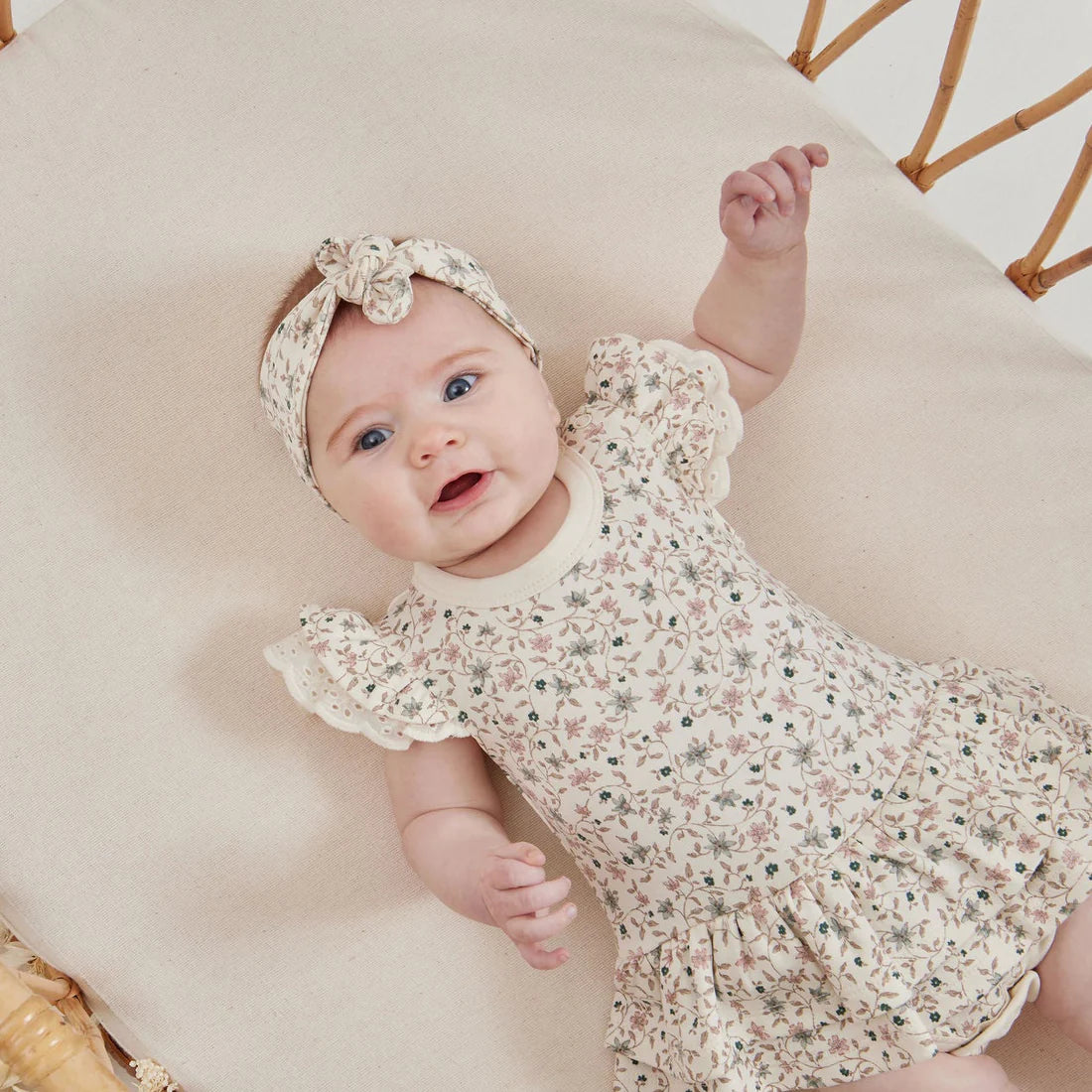 Baby Dress Onesie Organic Cotton Winter Floral MadisonJaneBoutique