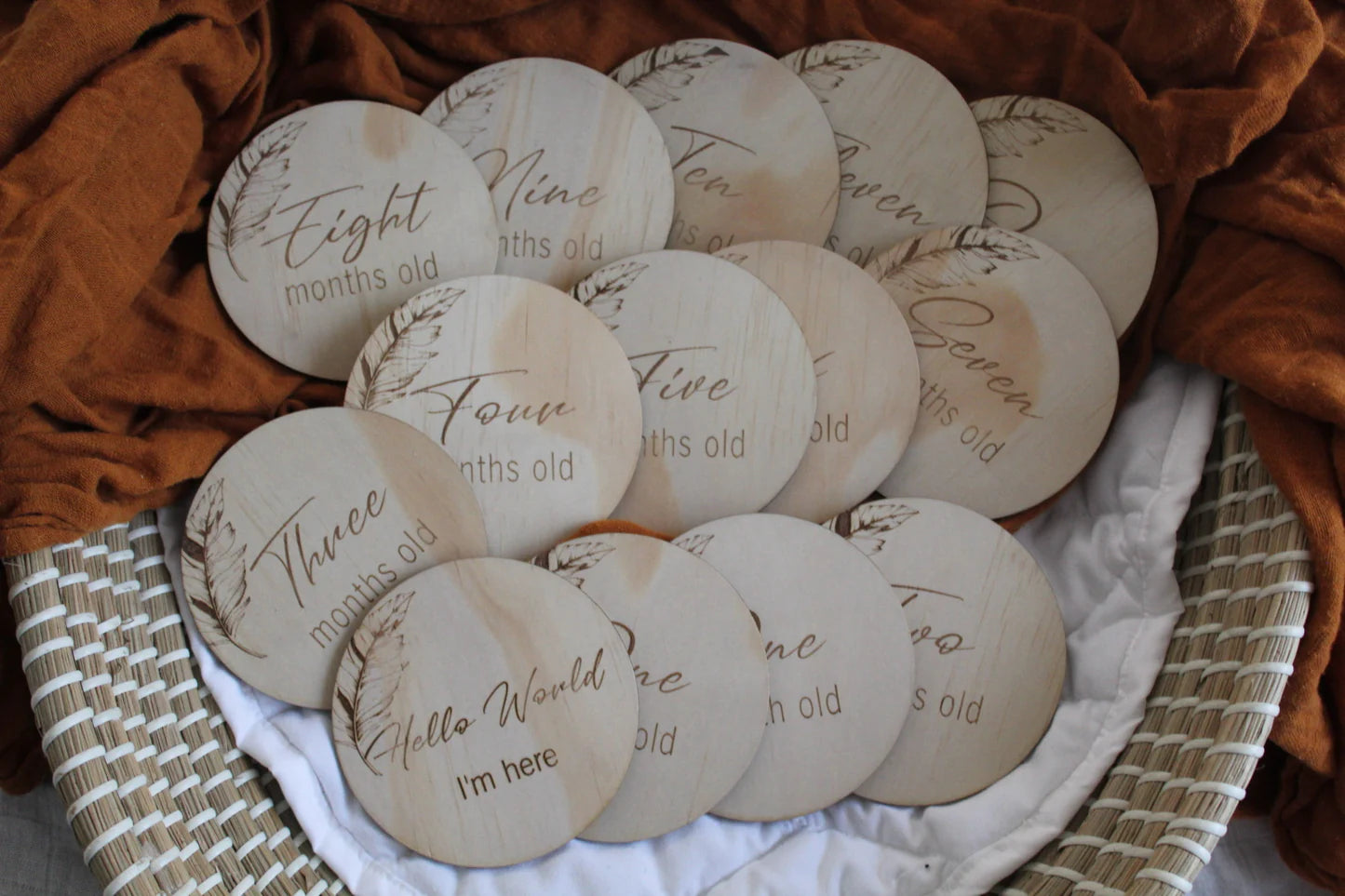 Baby Milestone Wooden Disc Packs