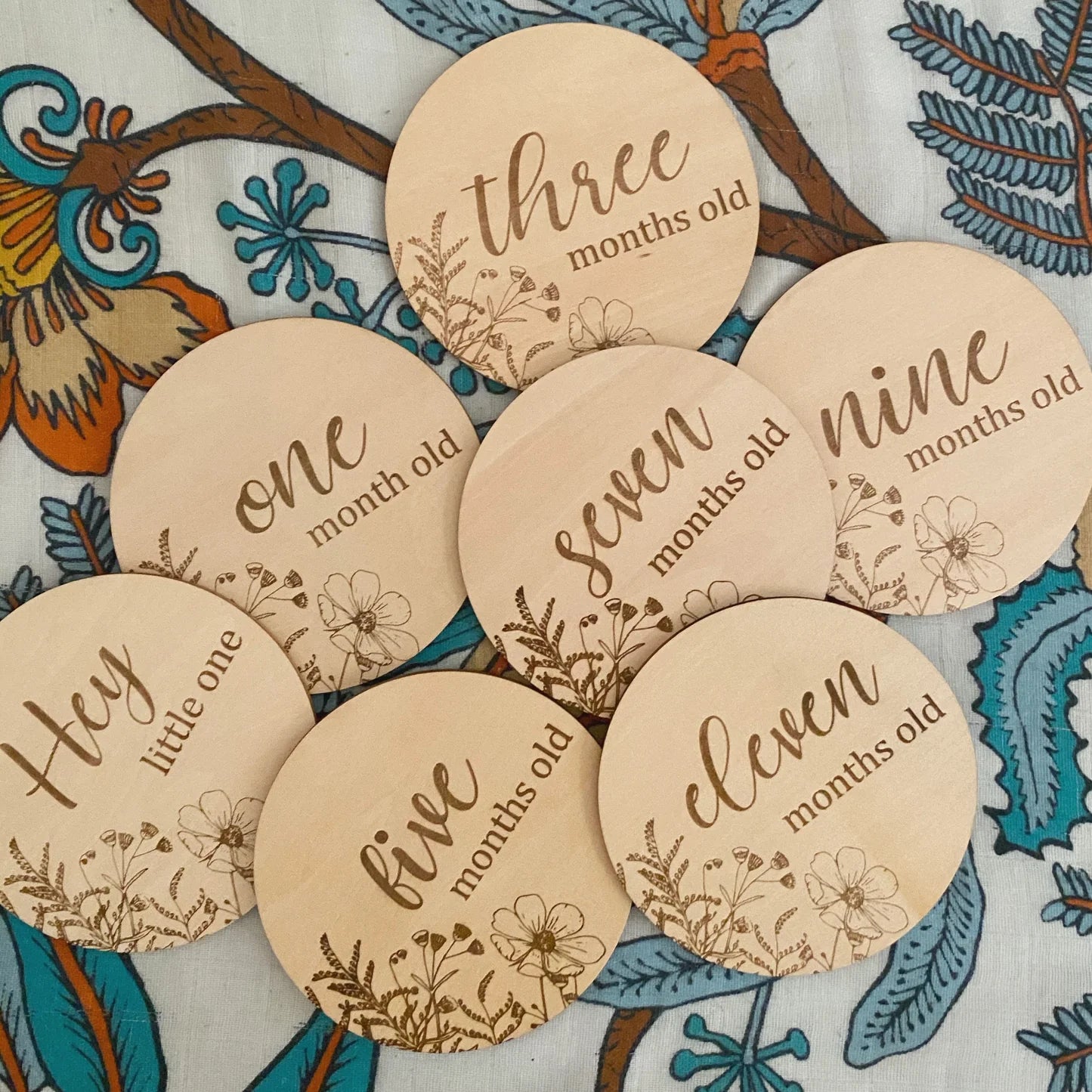 Baby Milestone Wooden Disc Packs