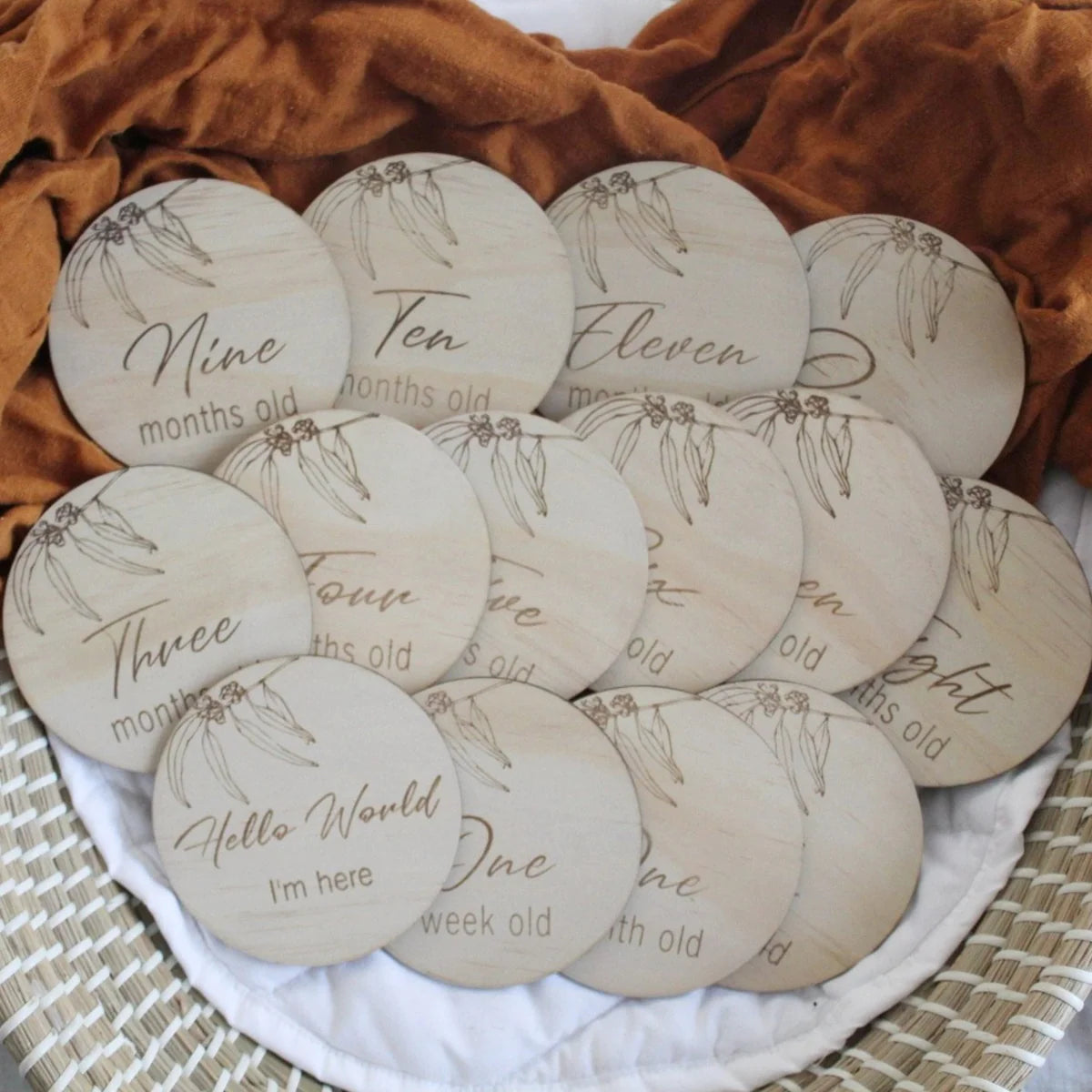 Baby Milestone Wooden Disc Packs