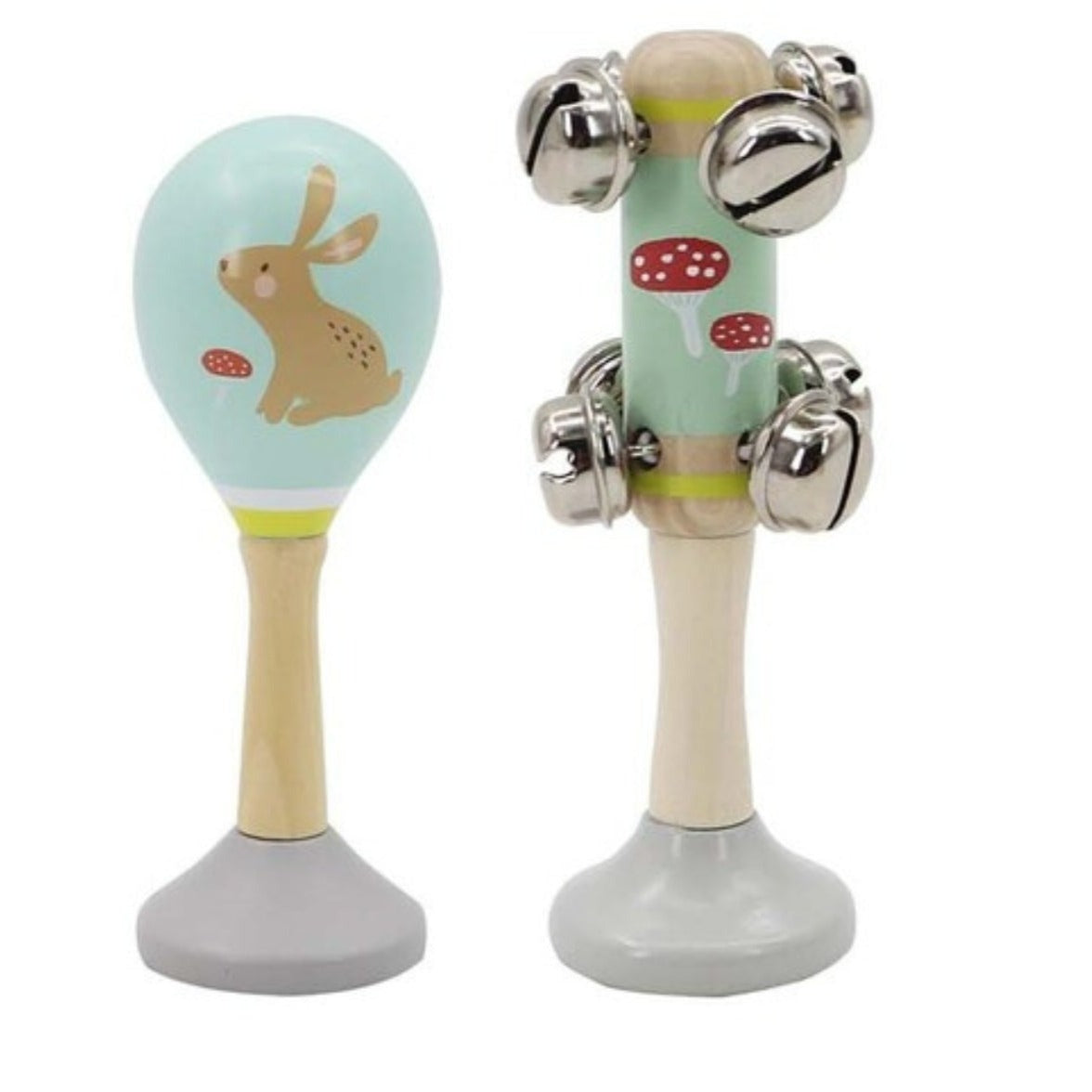 Calm & Breezy Maraca & Bell Stick Set - Forrest