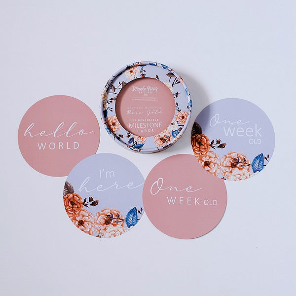 Milestone Cards - Vintage Blossom & Rose Gold