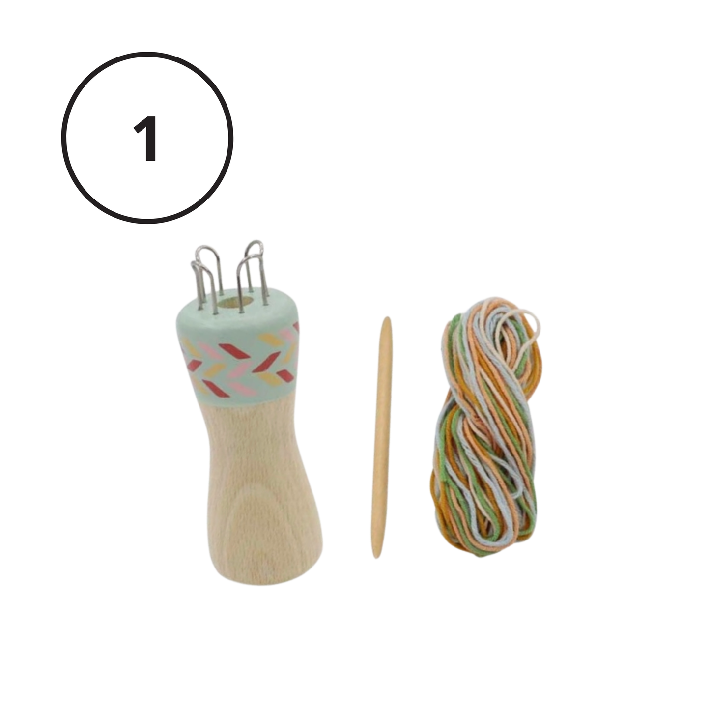 Wooden Knitting Doll - Set of 1