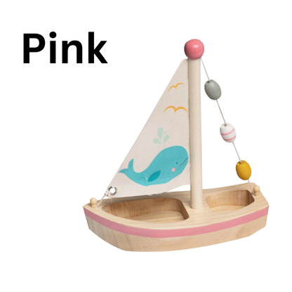 Wooden Sail Boot - Blue or Pink