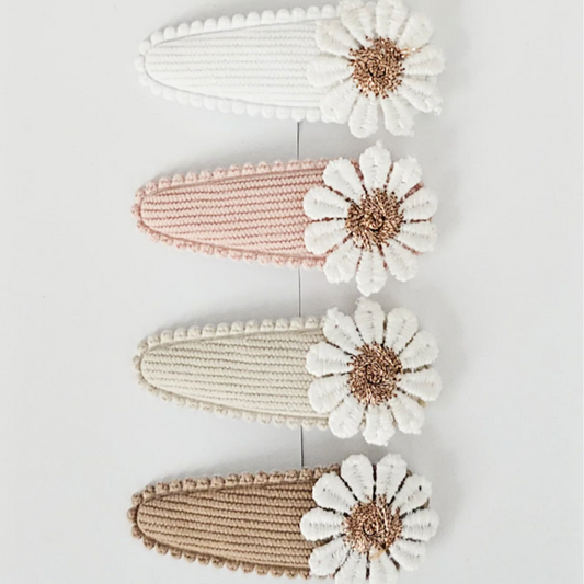 Hair Clip Set - Lace Daisy