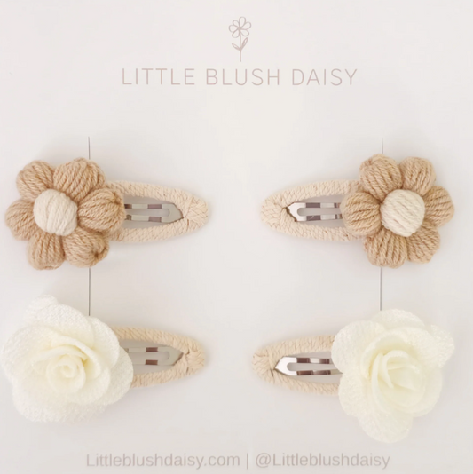 Hair Clip Set - Autumn Bloom - Beige