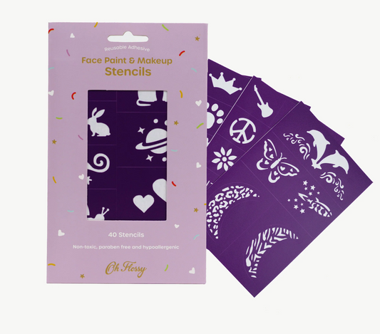 Oh Flossy Adhesive Face Paint & Makeup Stencils Purple