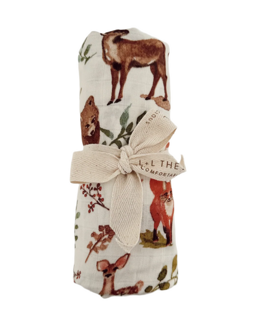 Organic Cotton Swaddle - Forest Friends