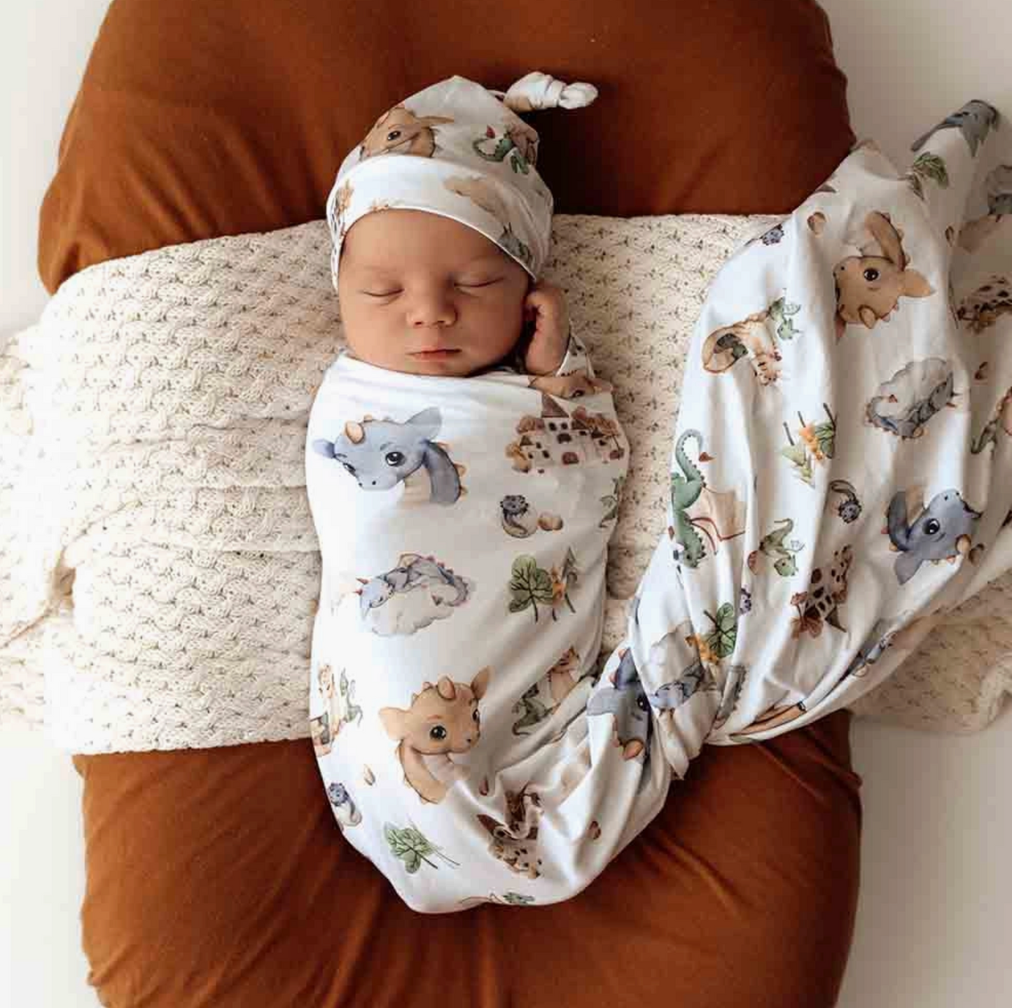 Baby Jersey Wrap and Beanie - Dragon