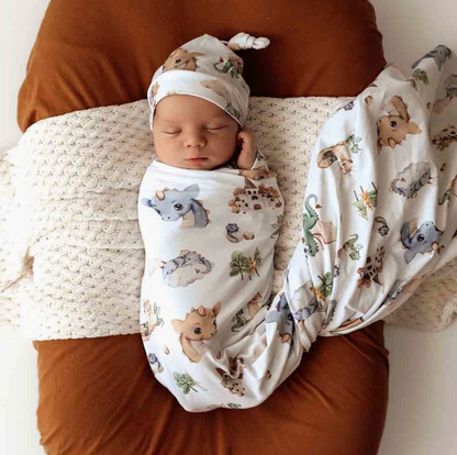 Baby Jersey Wrap and Beanie - Dragon