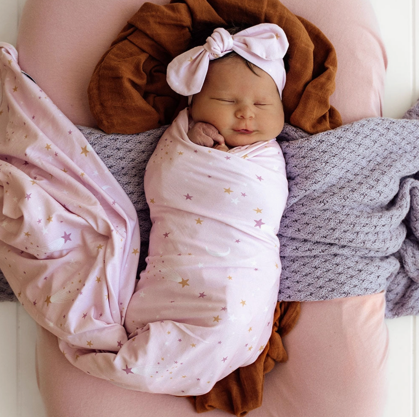 Baby Jersey Wrap and Topknot - Twinkle