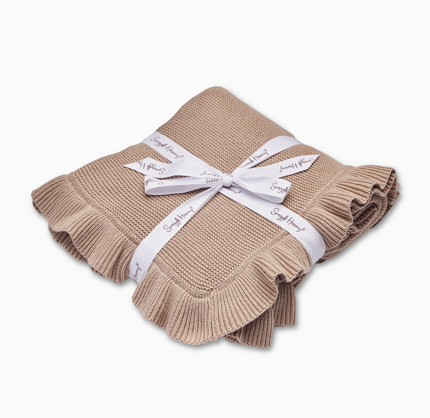 Hazelnut Ruffle Knit Organic Blanket
