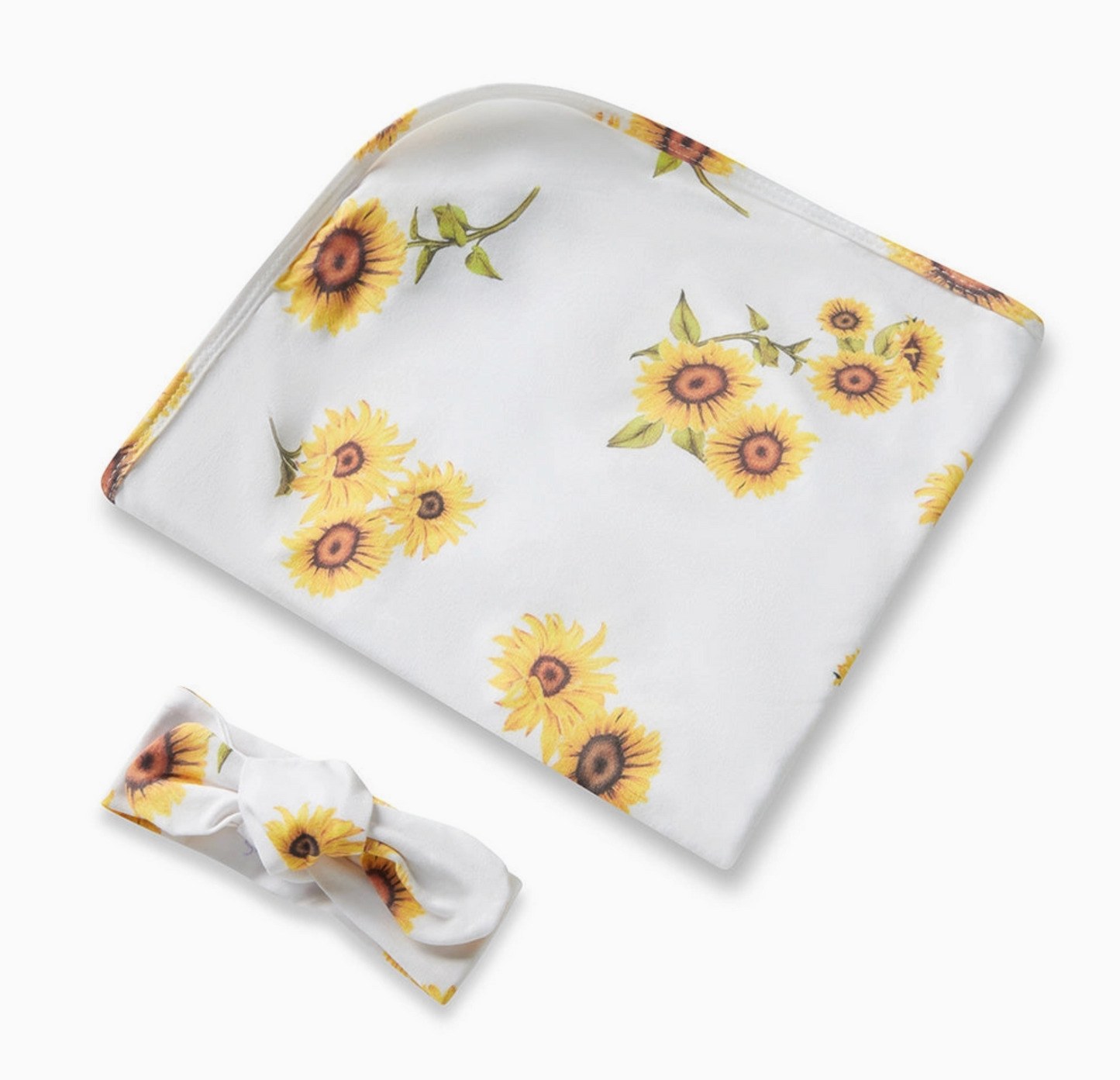 Baby Jersey Wrap and Topknot Set - Sunflower