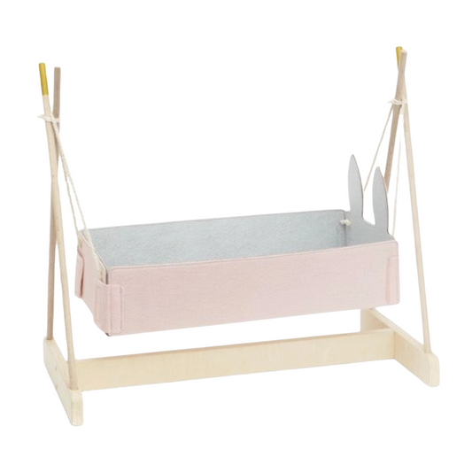 Felt Dolls Rocking Cradle