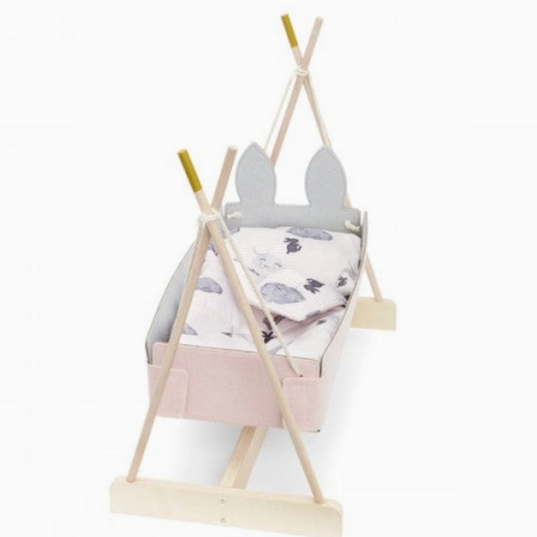 Felt Dolls Rocking Cradle