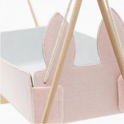 Felt Dolls Rocking Cradle
