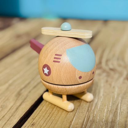 Wooden Helicopter Music Box