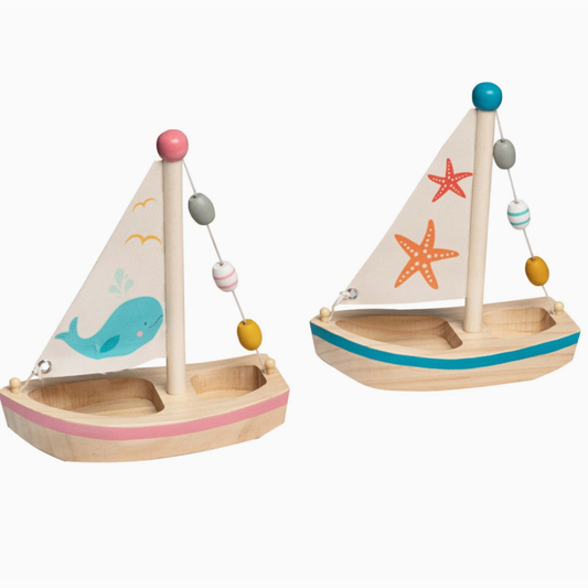Wooden Sail Boot - Blue or Pink