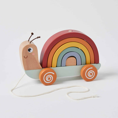 Wooden Snail Pull-along toys for toddlers