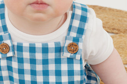 Romper & Tee Set - Blue Gingham