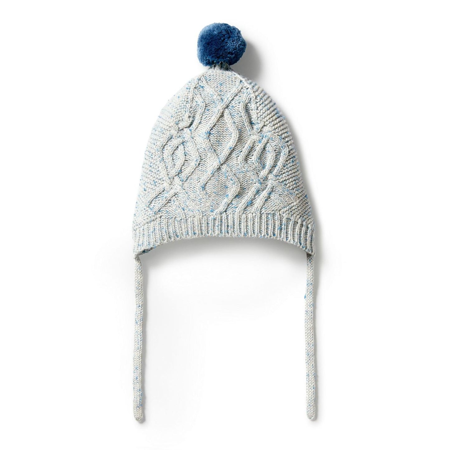 Knit Cable Bonnet - Bluestone