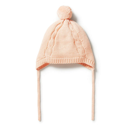 Knit Mini Cable Bonnet - Shell