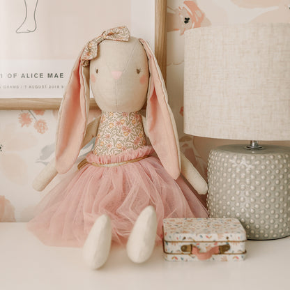 Linen Pearl Cuddle Bunny 55cm Blossom Lily Pink