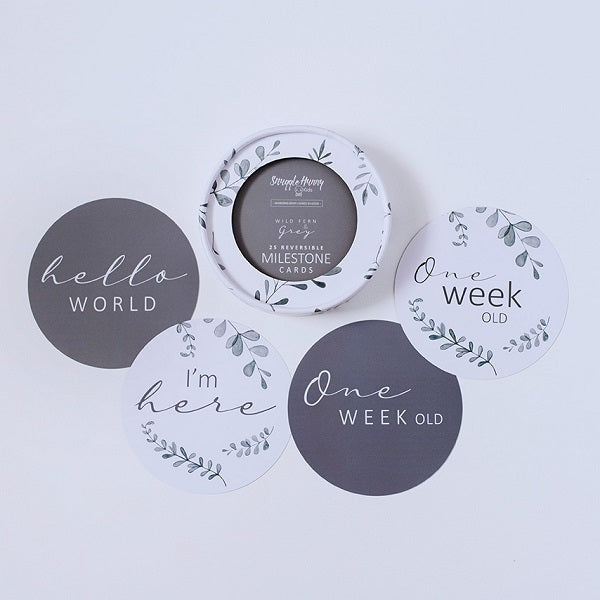Milestone Cards - Wild Fern & Grey